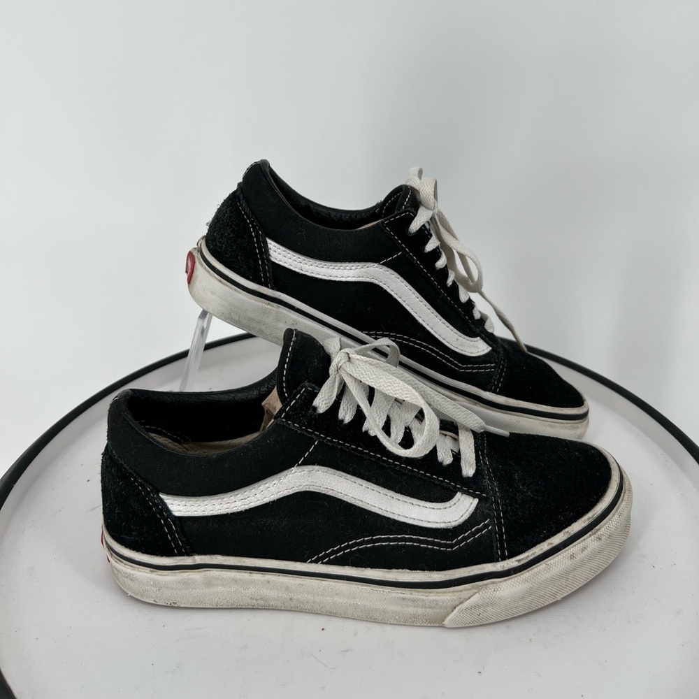 VANS OLD SKOOL SKATE SHOES IN BLACK SUEDE WOMENS 7 MENS‎ 5.5